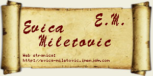 Evica Miletović vizit kartica
